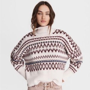 Rag & Bone Women's Red Willow Fair Isle Wool Turtleneck Sweater